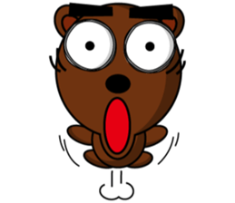 Black Eyebrows Bear 15 sticker #7376055