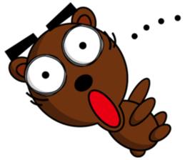 Black Eyebrows Bear 15 sticker #7376056