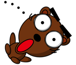 Black Eyebrows Bear 15 sticker #7376057