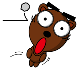 Black Eyebrows Bear 15 sticker #7376058