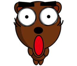 Black Eyebrows Bear 15 sticker #7376061