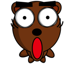 Black Eyebrows Bear 15 sticker #7376062