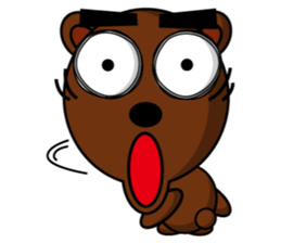 Black Eyebrows Bear 15 sticker #7376063