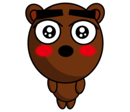 Black Eyebrows Bear 15 sticker #7376064