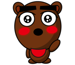 Black Eyebrows Bear 15 sticker #7376065