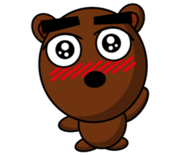 Black Eyebrows Bear 15 sticker #7376066