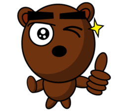 Black Eyebrows Bear 15 sticker #7376067