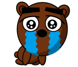 Black Eyebrows Bear 15 sticker #7376068