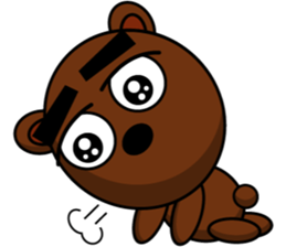 Black Eyebrows Bear 15 sticker #7376069