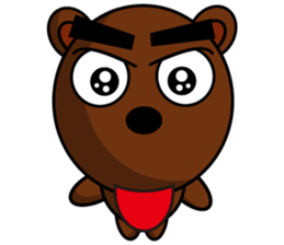 Black Eyebrows Bear 15 sticker #7376070