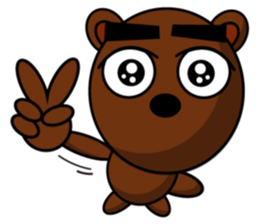 Black Eyebrows Bear 15 sticker #7376071