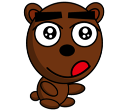 Black Eyebrows Bear 15 sticker #7376072