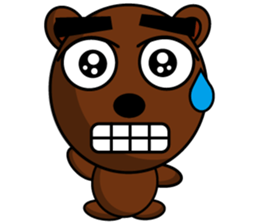 Black Eyebrows Bear 15 sticker #7376073