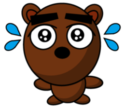 Black Eyebrows Bear 15 sticker #7376074