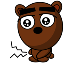 Black Eyebrows Bear 15 sticker #7376075