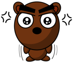 Black Eyebrows Bear 15 sticker #7376076