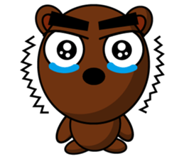 Black Eyebrows Bear 15 sticker #7376077