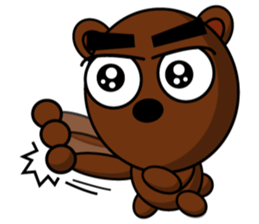 Black Eyebrows Bear 15 sticker #7376080