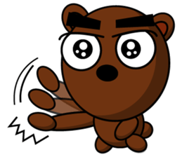 Black Eyebrows Bear 15 sticker #7376082