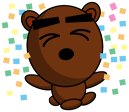 Black Eyebrows Bear 15 sticker #7376084