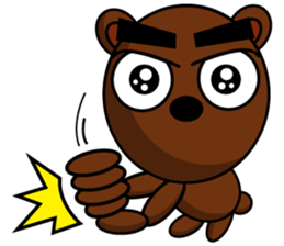 Black Eyebrows Bear 15 sticker #7376085