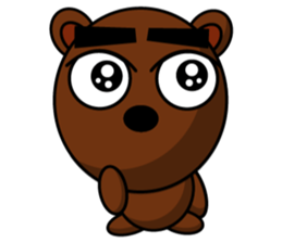 Black Eyebrows Bear 15 sticker #7376087