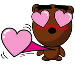 Black Eyebrows Bear 15 sticker #7376089