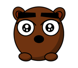 Black Eyebrows Bear 15 sticker #7376090