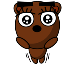 Black Eyebrows Bear 15 sticker #7376091