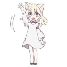 White Cat Girl sticker #7376491