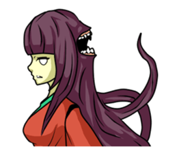 Double mouths girl sticker #7377888