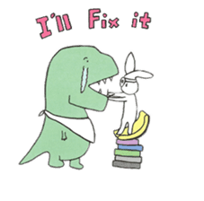 Miss She and the T-rex sticker #7378987