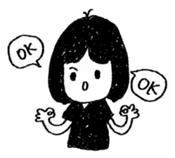 wacky girl in black sticker #7380933