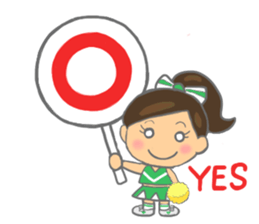 Cheerleader Sticker Green Uniform sticker #7381772