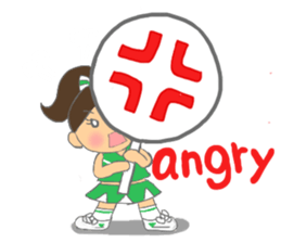 Cheerleader Sticker Green Uniform sticker #7381774