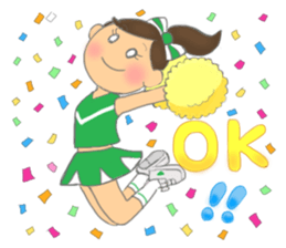 Cheerleader Sticker Green Uniform sticker #7381776