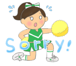 Cheerleader Sticker Green Uniform sticker #7381779