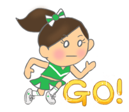 Cheerleader Sticker Green Uniform sticker #7381780