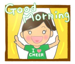 Cheerleader Sticker Green Uniform sticker #7381784