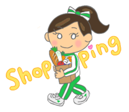 Cheerleader Sticker Green Uniform sticker #7381785