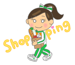 Cheerleader Sticker Green Uniform sticker #7381785