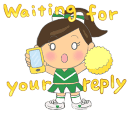 Cheerleader Sticker Green Uniform sticker #7381789