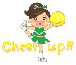 Cheerleader Sticker Green Uniform sticker #7381792