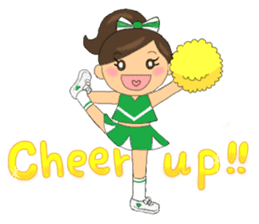 Cheerleader Sticker Green Uniform sticker #7381792