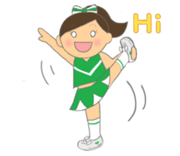 Cheerleader Sticker Green Uniform sticker #7381793