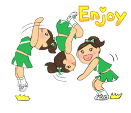 Cheerleader Sticker Green Uniform sticker #7381794