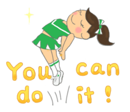 Cheerleader Sticker Green Uniform sticker #7381795