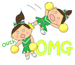 Cheerleader Sticker Green Uniform sticker #7381797