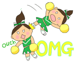 Cheerleader Sticker Green Uniform sticker #7381797