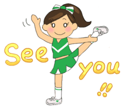 Cheerleader Sticker Green Uniform sticker #7381808